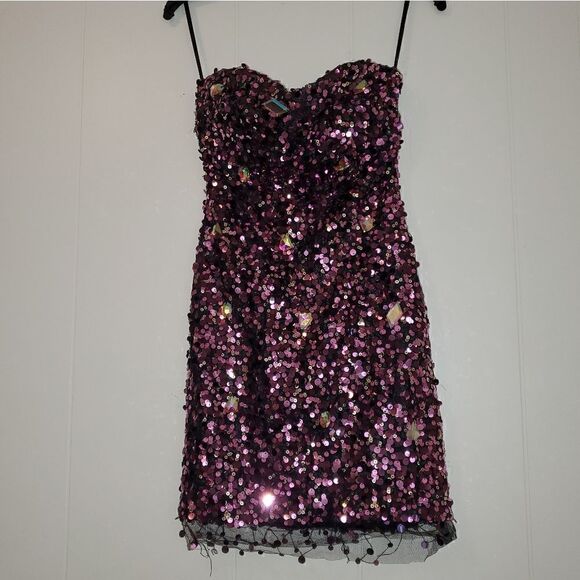 Poly usa pink sequin jeweled dress xs - Picture 6 of 12